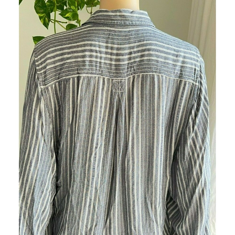 AMERICAN EAGLE OUTFITTERS  Button Front Tie Waist Stripe Gray White Small - Picture 6 of 12